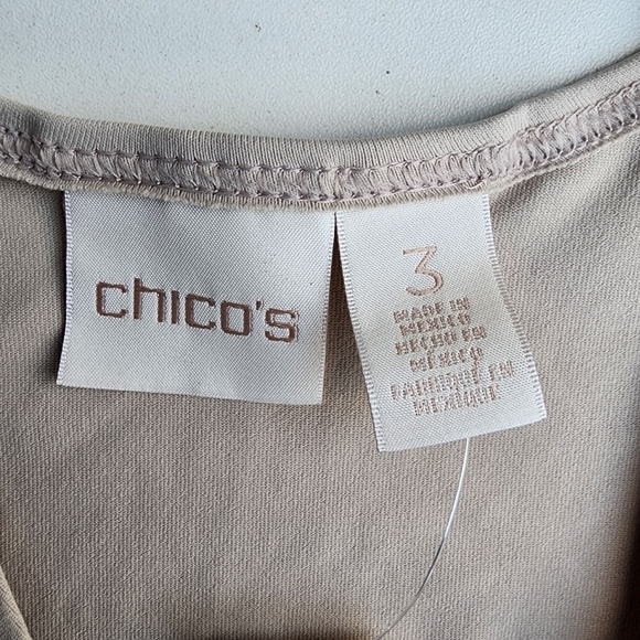 NWT CHICO'S Microfiber Contemporary Basic Knit Tank Beige Feather Tan Size 3 XL - Picture 8 of 11
